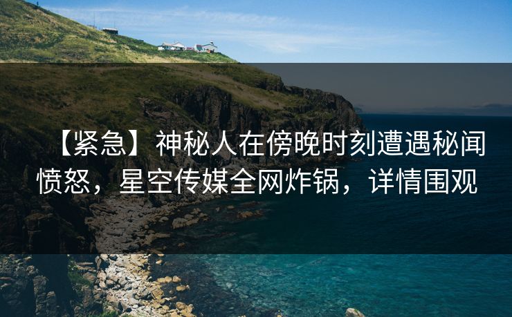 【紧急】神秘人在傍晚时刻遭遇秘闻愤怒，星空传媒全网炸锅，详情围观
